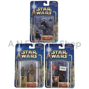 Star Wars Attack of the Clones Shaak Ti, Boba Fett & Tusken Raider Hasbro 2002